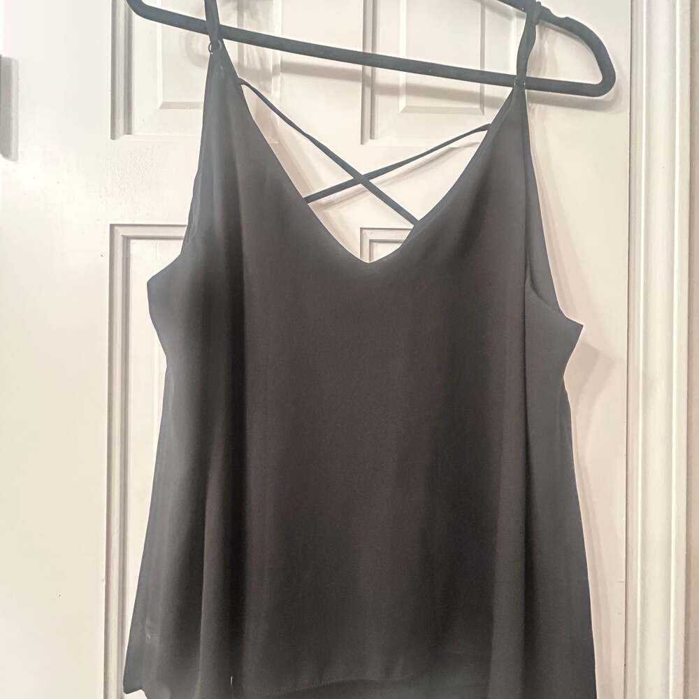 ASOS Design Double Layer V Neck Cami in Black US 18